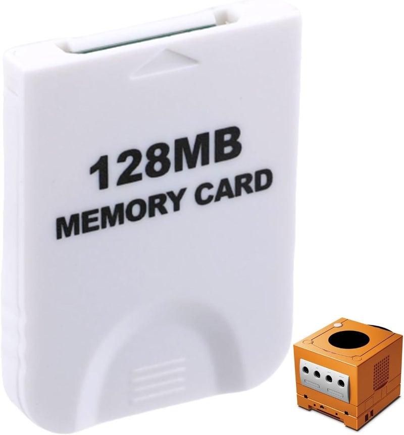 Gallipower 128MB(2043 Blocks) Game Memory Card,Game at Cube Memory Card,Game-at-Cube Memory Cards Compatible forNintendo/Wii Original Console Accessory Kits(White) - Image 1